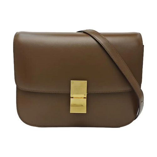 【Authentic】 CELINE CLASSIC BOX Brown Leather Handbags (DDP)