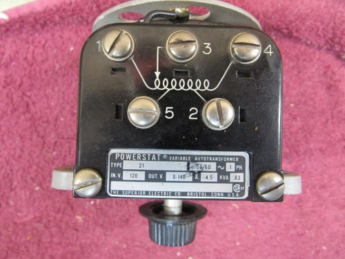 AUTOTRASFORMATORE VARIABILE POWERSTAT 21 VINTAGE 0-100 - Foto 3 di 8