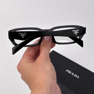 Prada Men Eyeglasses Black Blue Block Rectangle PRB06S 16K08N NEW