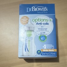 Dr. Brown  s Options Anti-Colic Wide-Neck Baby Bottles 2 Pack 9oz BPA-Free