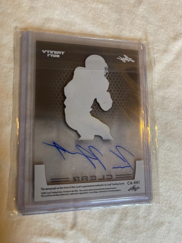 Leaf Trinity Clear Kareem Hunt 2017 novato automático acetato RC Chiefs en tarjeta Foto 2 de 2