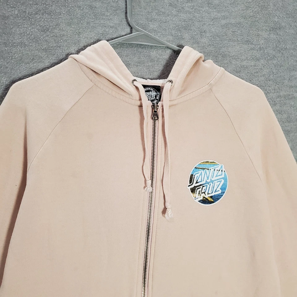 Женский свитер Santa Cruz XS оранжевый на молнии толстовка с капюшоном укороченный пляжный рисунок - Изображение 2 из 4