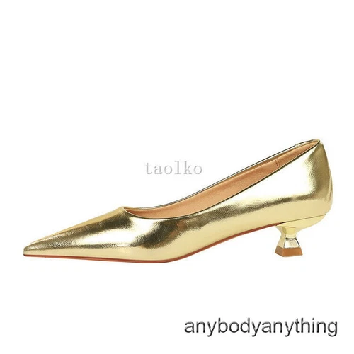 Scarpe da donna 3,5 cm tacco medio gattino punta decolte OL donna festa nuove - Foto 2 di 29