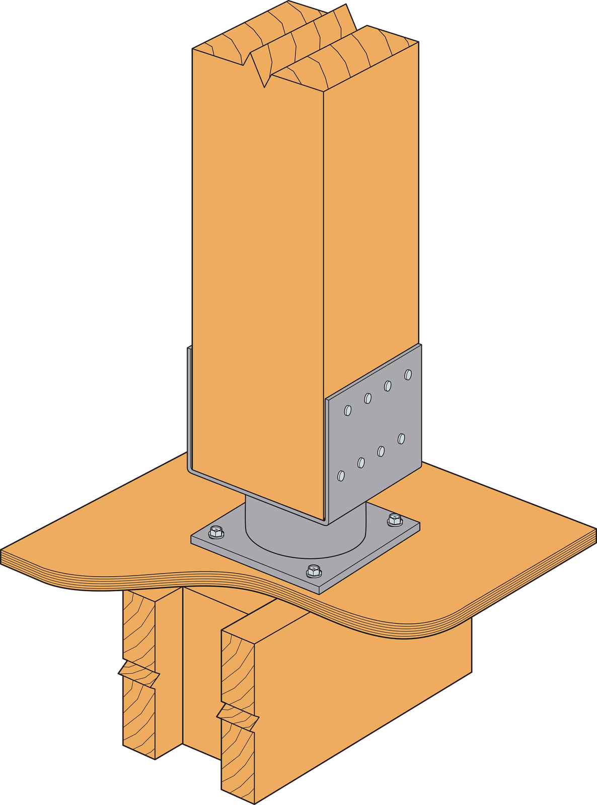Simpson ECB66 ECB 2-in. Standoff Elevated Column Base for 6x6 | eBay