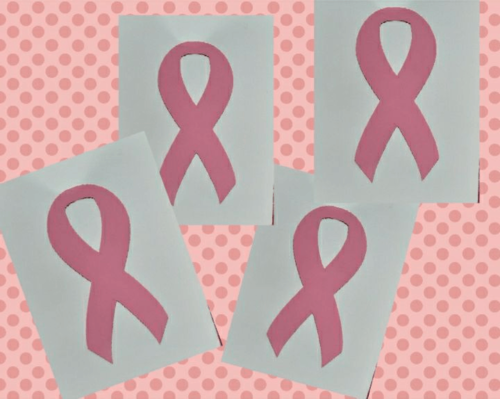Pink ribbon decals 4x - Picture 1 of 1