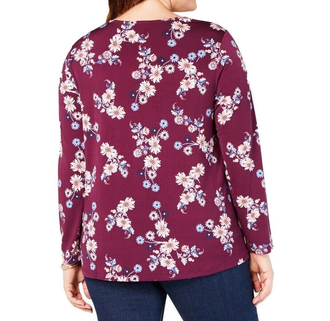 その他 purple fashion number4 Style & Co Womens Plus 0X Party Garden Purple Long Sleeve