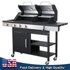 3-Burner Propane Gas Outdoor Bbq Grill w/ Side Burner Stainless Steel 37230Btu