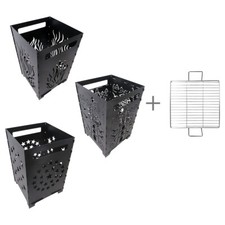 Tragbare Brenntonne Aus Edelstahl - 26x26x29cm Für Garten & Camping