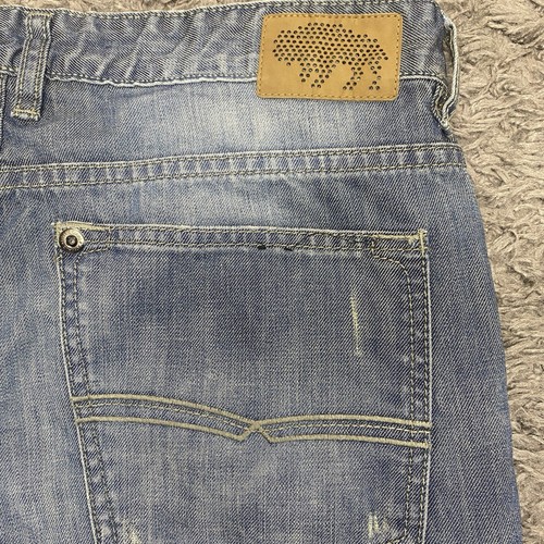 Buffalo David Bitton Herrenjeans 32x30 blau Denim Distressed schmale gerade Hose - Bild 21 von 23