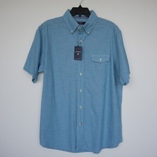 Cremieux Classics Men's Short-Sleeve Shirt L Large Green Solid NWT 75