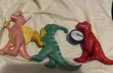 Lot Of 3 - Ankyo 5" Plastic Toy Figure Dinosaur Marching Band Figures