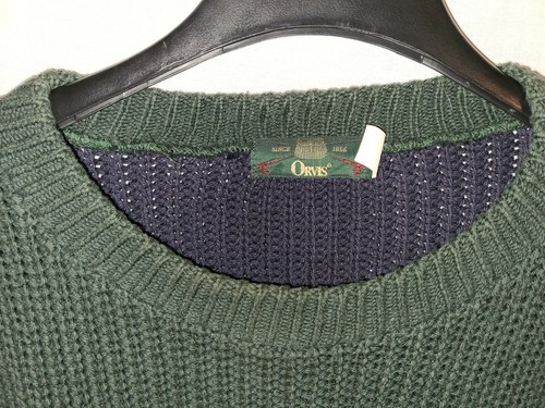 Suéter Pullover Para Hombre Orvis XL Manga Larga Tejido Bloque de Color Beige Marrón  - Imagen 2 de 3