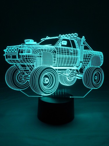 3D LED-Lampe Monster-Truck Tischleuchte Kinderzimmer Wohnzimmer RGB Motivlampe - Bild 8 von 9