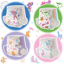 Aimisin Adult Diaper for Men Women, 7pcs Colorful Unique Print Adult Diapers