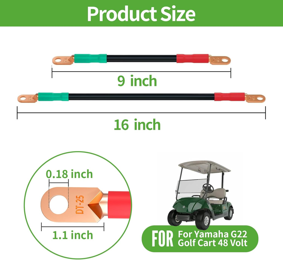 Golf Cart Battery Cables for Yamaha G22 Golf Cart 48 Volt, Battery
