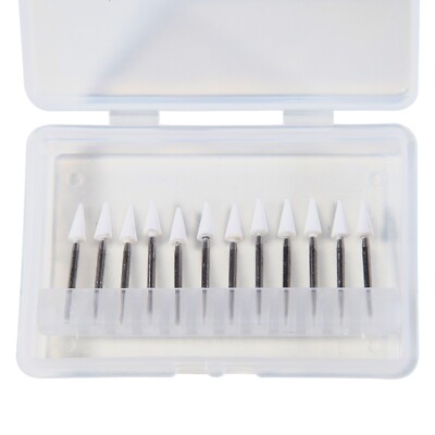 Dental White Stone Porcelain Resin Handpiece Polishing Bur Burr Cone Flame Round