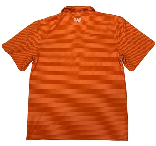 Whataburger Orange Polyester Employee Work Uniform Polo Shirt Womens Sz. Medium - Picture 2 of 6