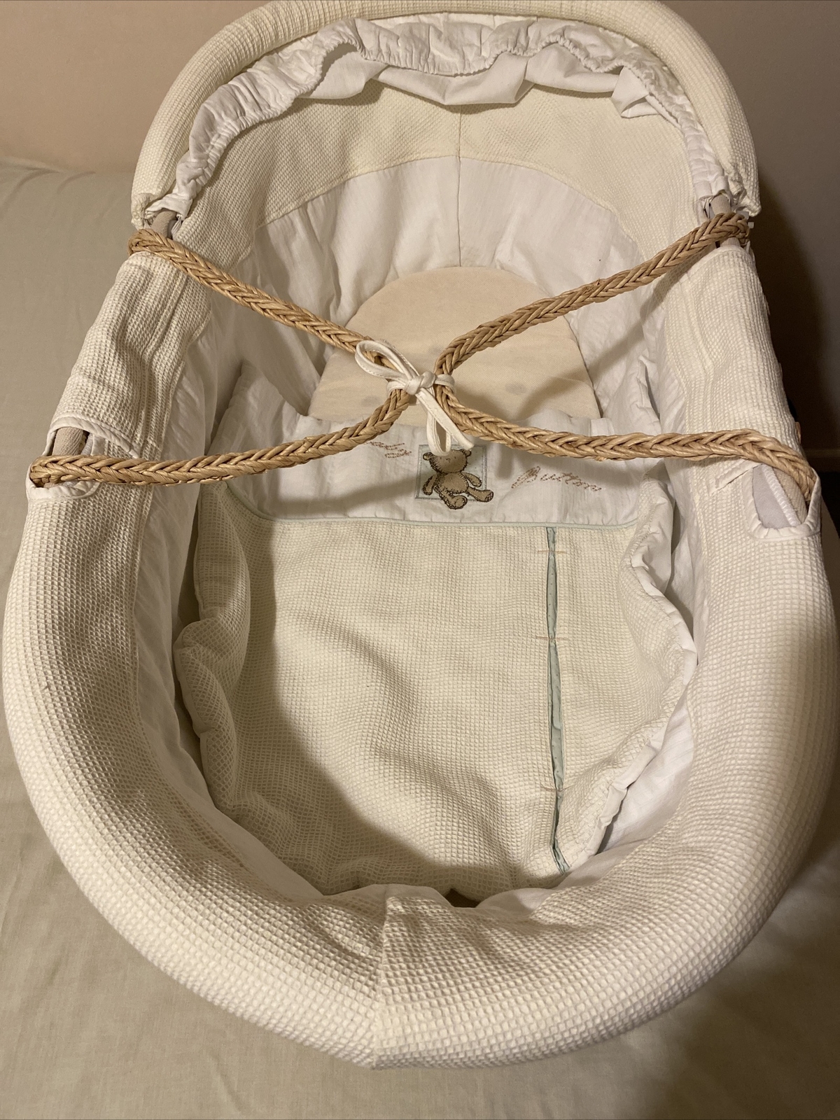 Mamas and Papas Barnaby Button Moses Basket, Cream eBay