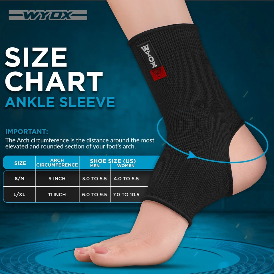 Tobillera deportiva WYOX soporte compresión manga tobillo pie envoltura fascitis Foto 3 de 4