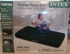 New Intex Twin Size 39"x75"x8.75" Prestige Downy Bed w/Hand Held Battery Pump 