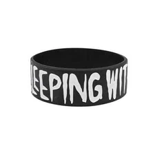 Sleeping with Sirens Black Anchor Logo Silicone Bracelet in Great Condition