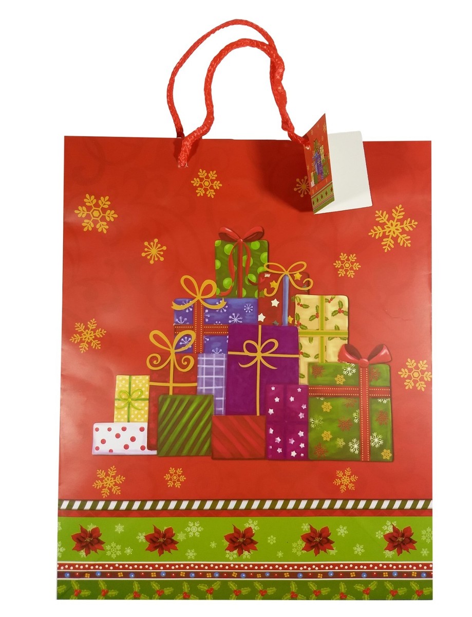 BULK 48 x Large Christmas Gift Bags with Tags and Carry