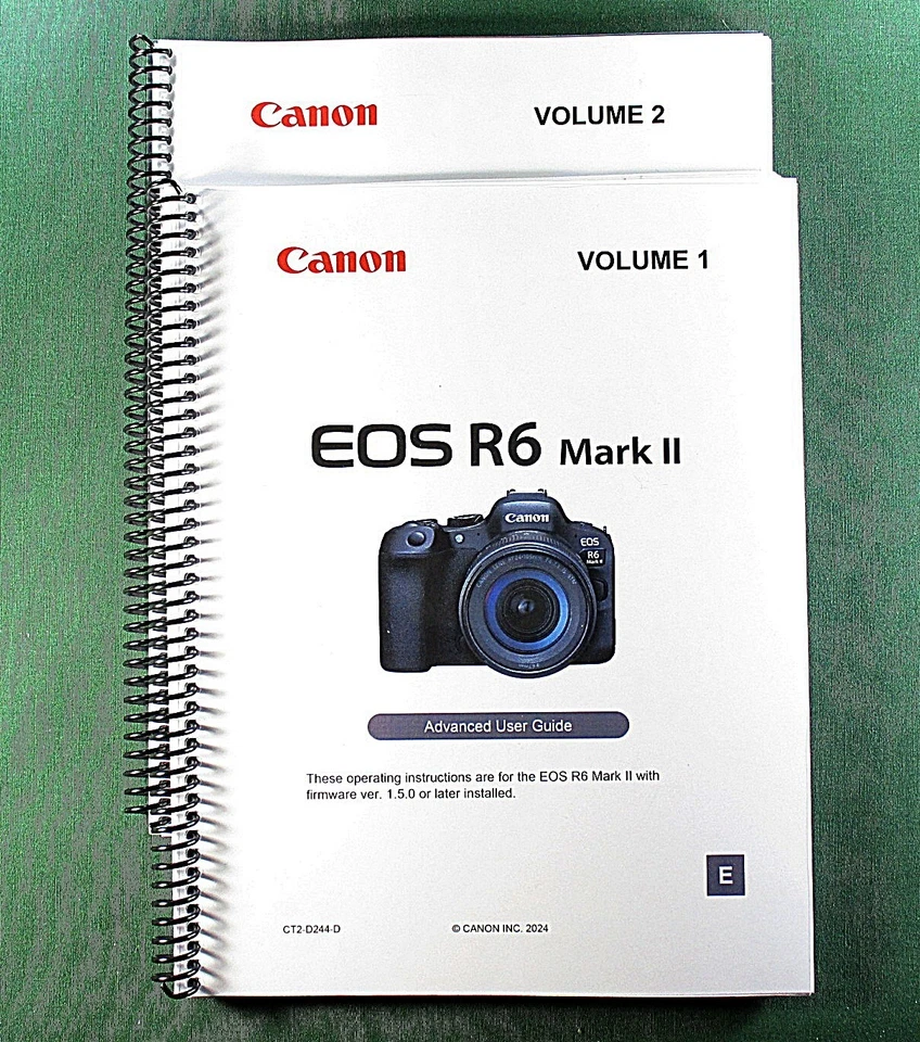Canon EOS R6 Mark II Instruction Manual Set: 1079 Pages & Clear Covers
