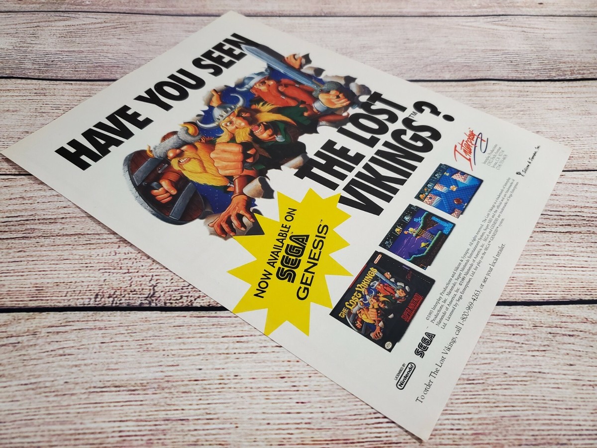 The Lost Vikings Sega Genesis Super Nintendo Promotional Magazine