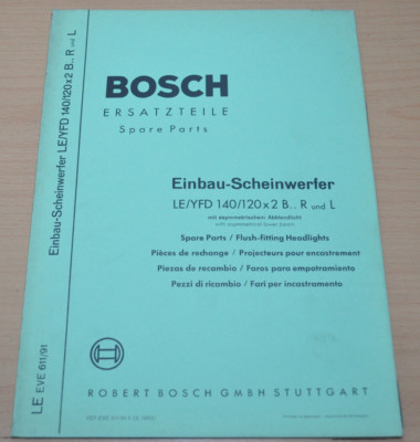 Bosch Einbau Scheinwerfer LEYFD 140 120x2BRL Abblendlicht Ersatzteilliste 