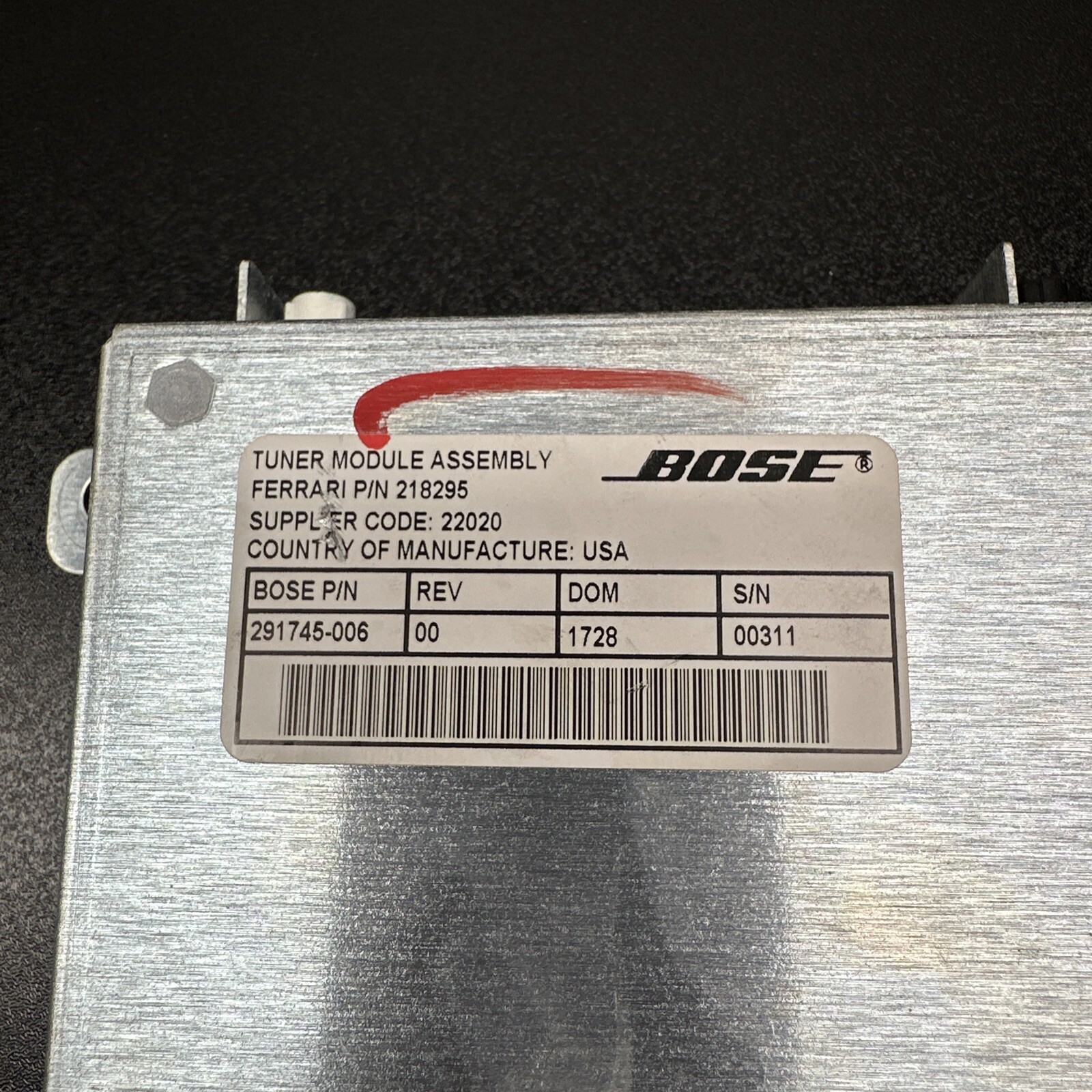 09-13 Maserati Quattroporte M139 Audio Tuner Controle Module Bose 218295 OEM 24k