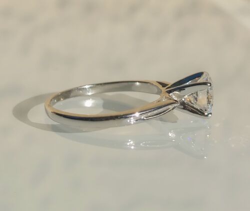 1 carat certified lab created diamond ring, 10k solid white gold ring size 5.75 - Picture 16 of 21