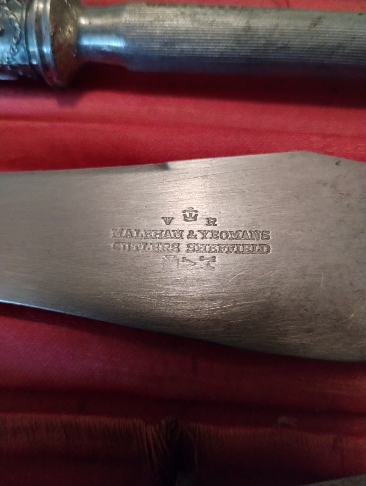 Sheffield England Stag Handle Carving Set Knife Fork Sharpener In Box