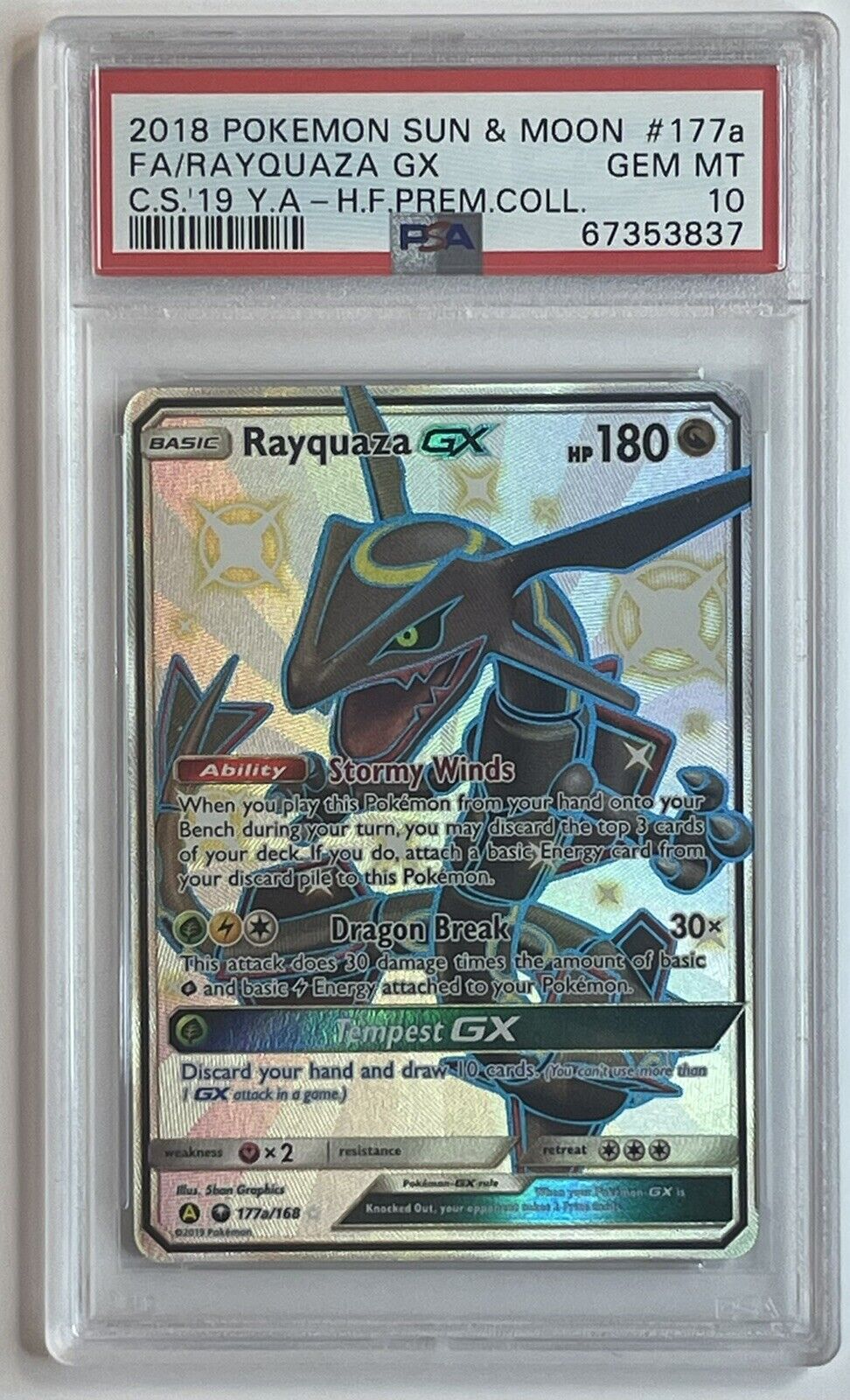 Pokémon Hidden Fates Shiny Rayquaza GX Promo PSA 9