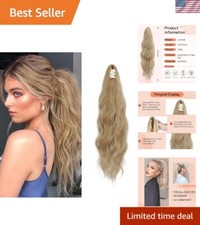 16 Inch Wavy Ponytail Extensions with Secure Claw Clip for Natural Volume
