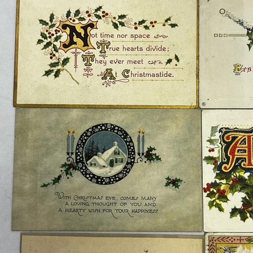 14pc Antique Vintage Postcards Lot Christmas Farmhouse Church 1910's Cursive (#2 - Picture 3 of 17