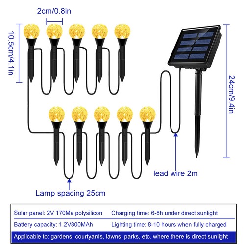 10 in 1 Solar Spot Light Outdoor LED Garden Yard Lawn Landscape Path Decor Lamp - Picture 2 of 9