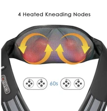 TENKER Shiatsu Cordless Neck Back and Shoulder Massager with Heat