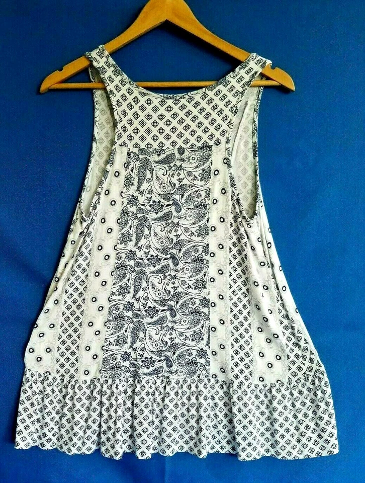 Vestido New Directions Intimates para mujer pequeño azul blanco bohemio tejido elástico Foto 2 de 4