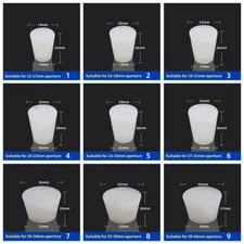 1X Tapered Shape Plug Silicone Stopper Lab Bottle Bung Jar Lid Replacement White