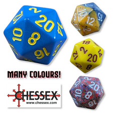 Chessex D20 Dice Twenty-Sided RPG Die for D&D TTRPG Polyhedral 20mm Plastic Set