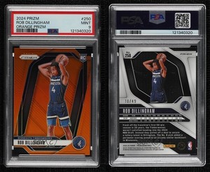 2024-25 Panini Prizm Orange Prizm /49 Rob Dillingham #250 PSA 9 MINT Rookie RC