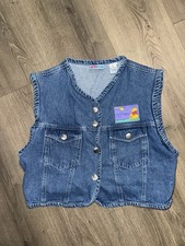 Pooh Disney Winnie the Pooh Blue Denim Button-Front Vest Girls