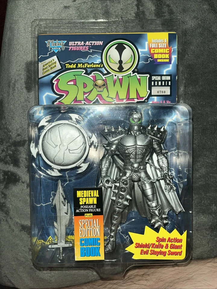 Figura variante plateada Medieval Spawn 1995 edición especial # 1471 McFarlane Toys Foto 2 de 4