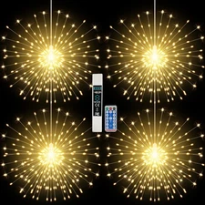 Firework Lights Waterproof Hanging, 200 LED Battery Operated Decorative Strin...