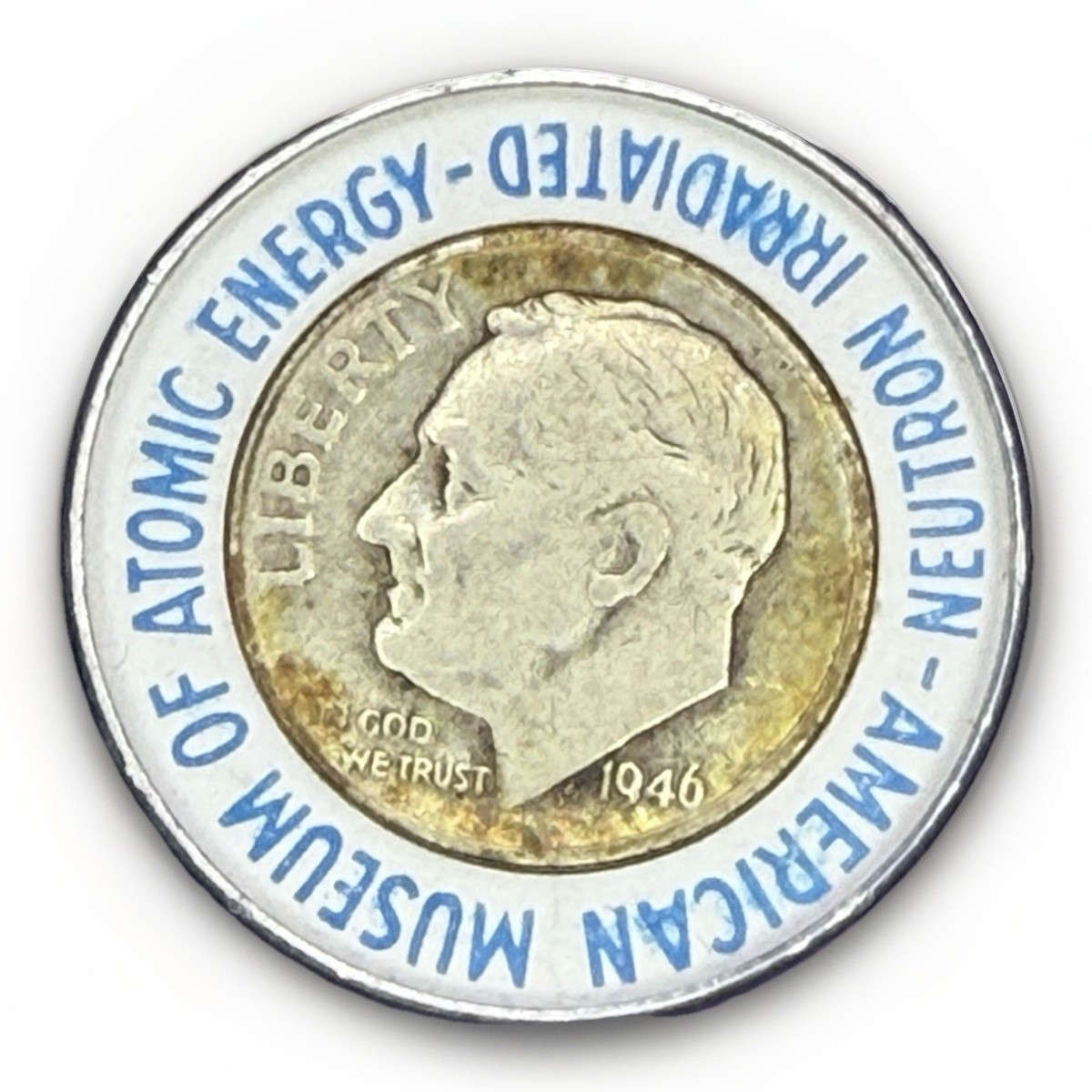 1946 Roosevelt Dime American Museum of Atomic Energy Neutron