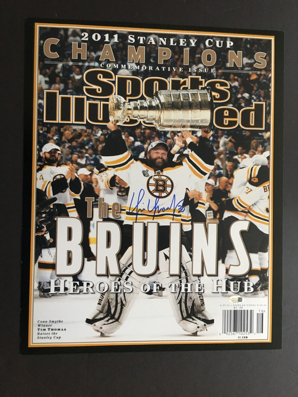 TIM THOMAS AUTO'D 16 x 20 SPORTS ILLUSTRATED COVER PHOTO JSA