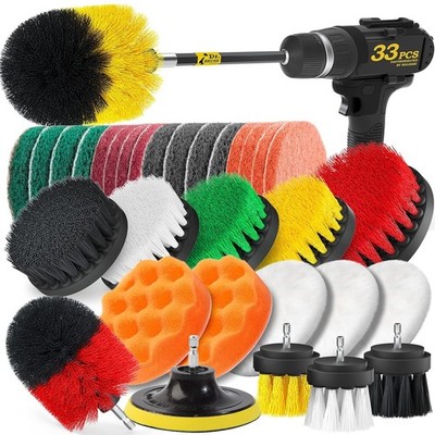 Juego de 30 cepillos de taladro para limpieza Kit de esponja con accesorio prolo