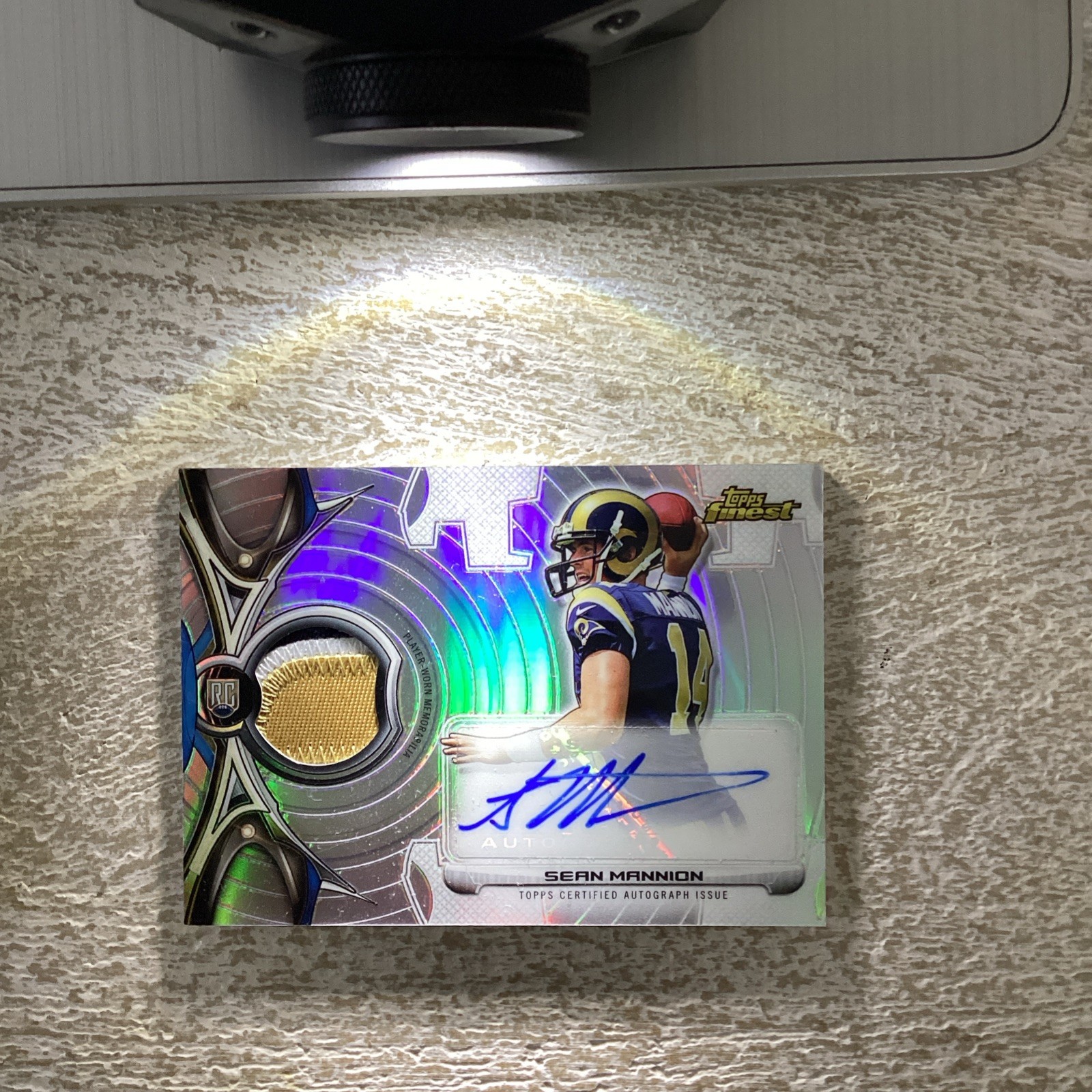 Sean Mannion Finest Autograph Jumbo Relic Refractor #SM Base