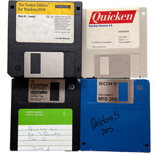 Vintage Software Lot 3.5  Norton Utilities 8.0 Symantec Quicken 5.0 DOS 1994 Win