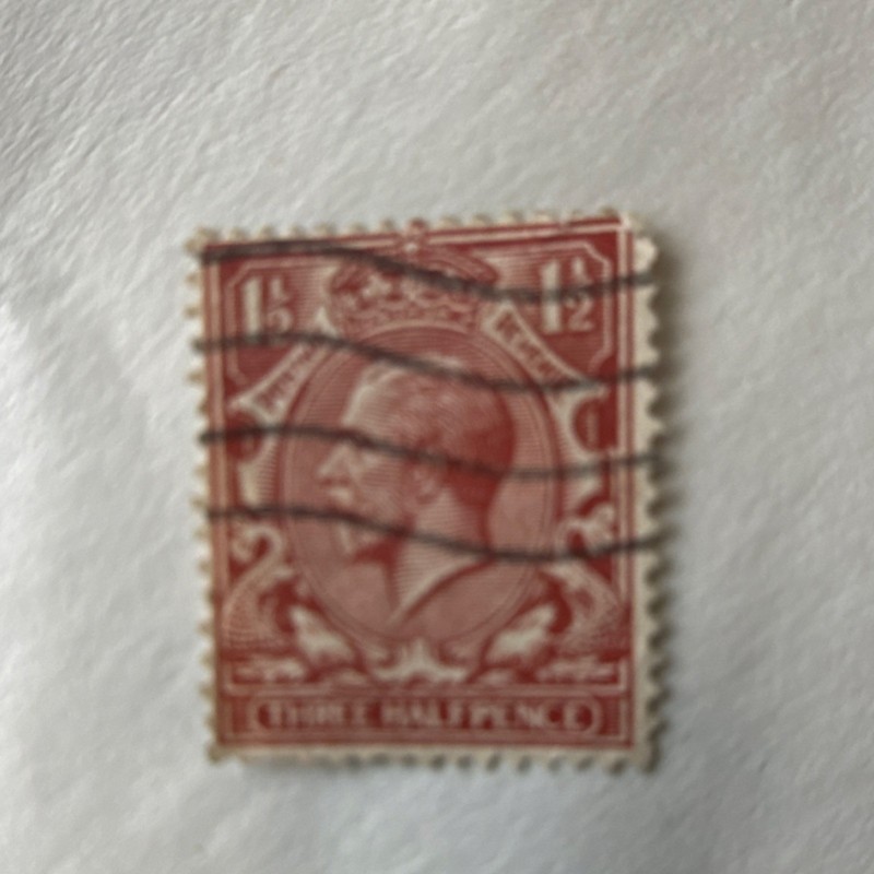 Great Britain George V 1½d Red Handstamped Used Stamp Royalty Era